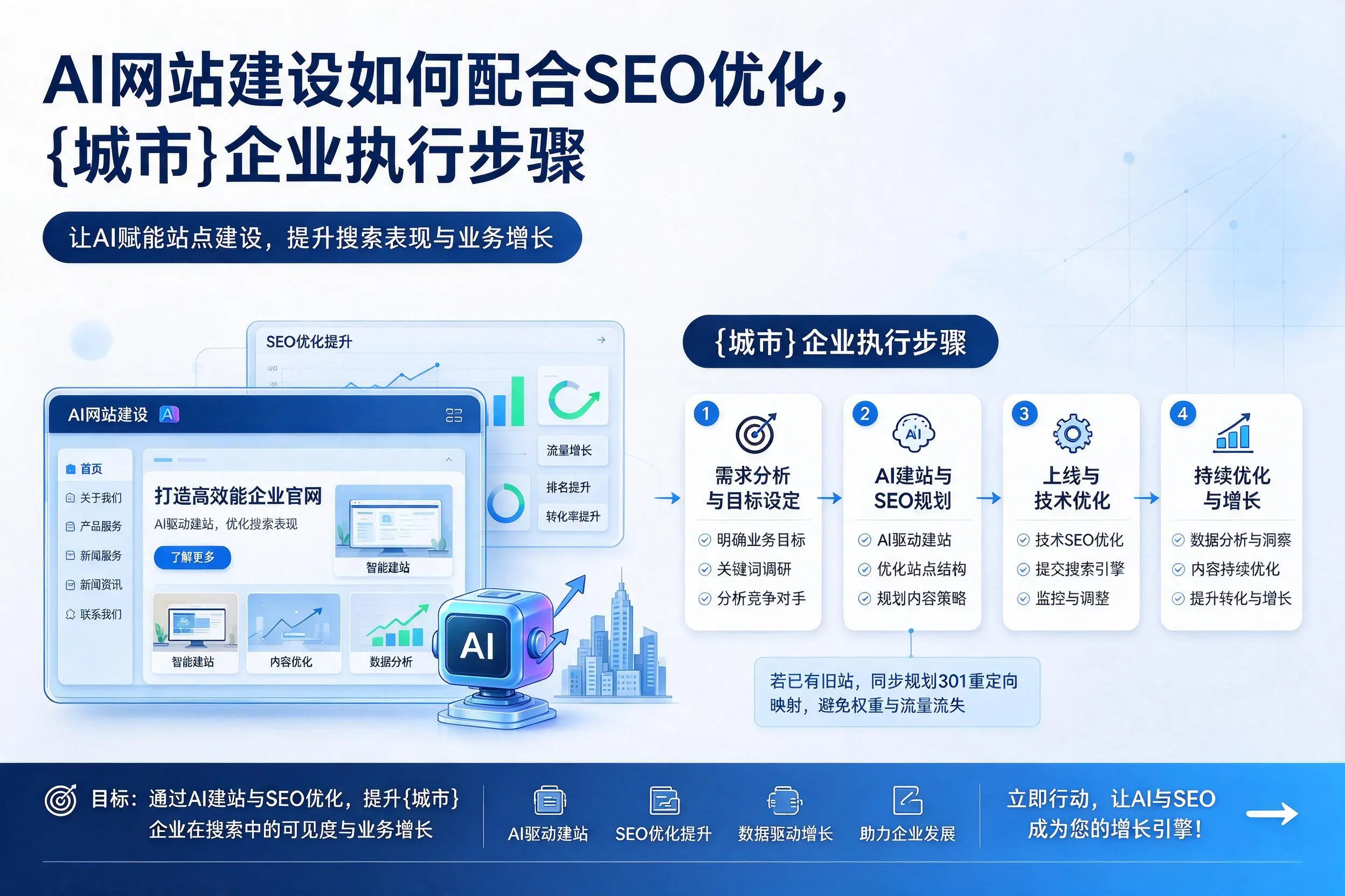 AI网站建设如何配合SEO优化,阜新企业执行步骤