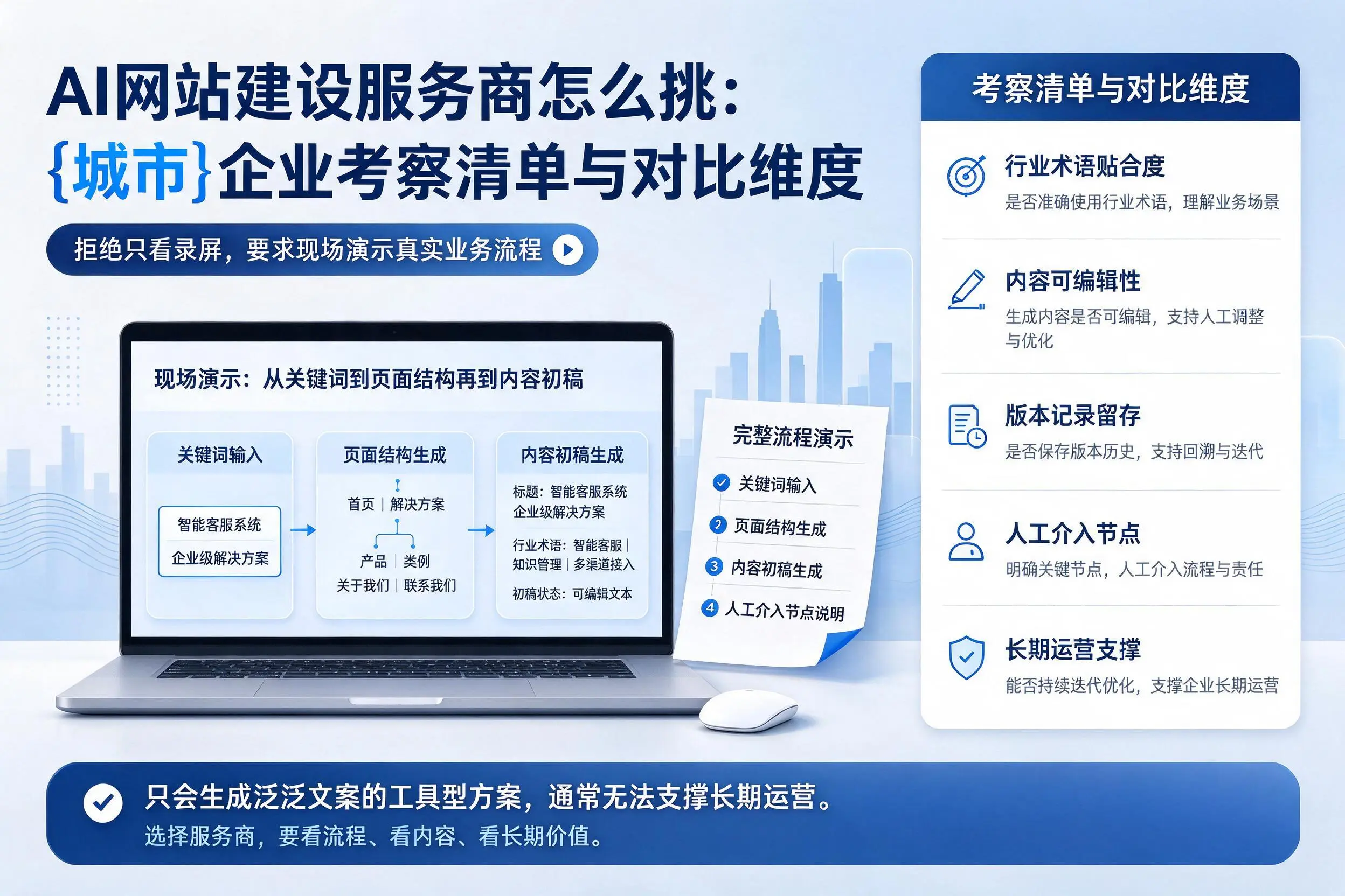 AI网站建设服务商怎么挑:阜新企业考察清单与对比维度