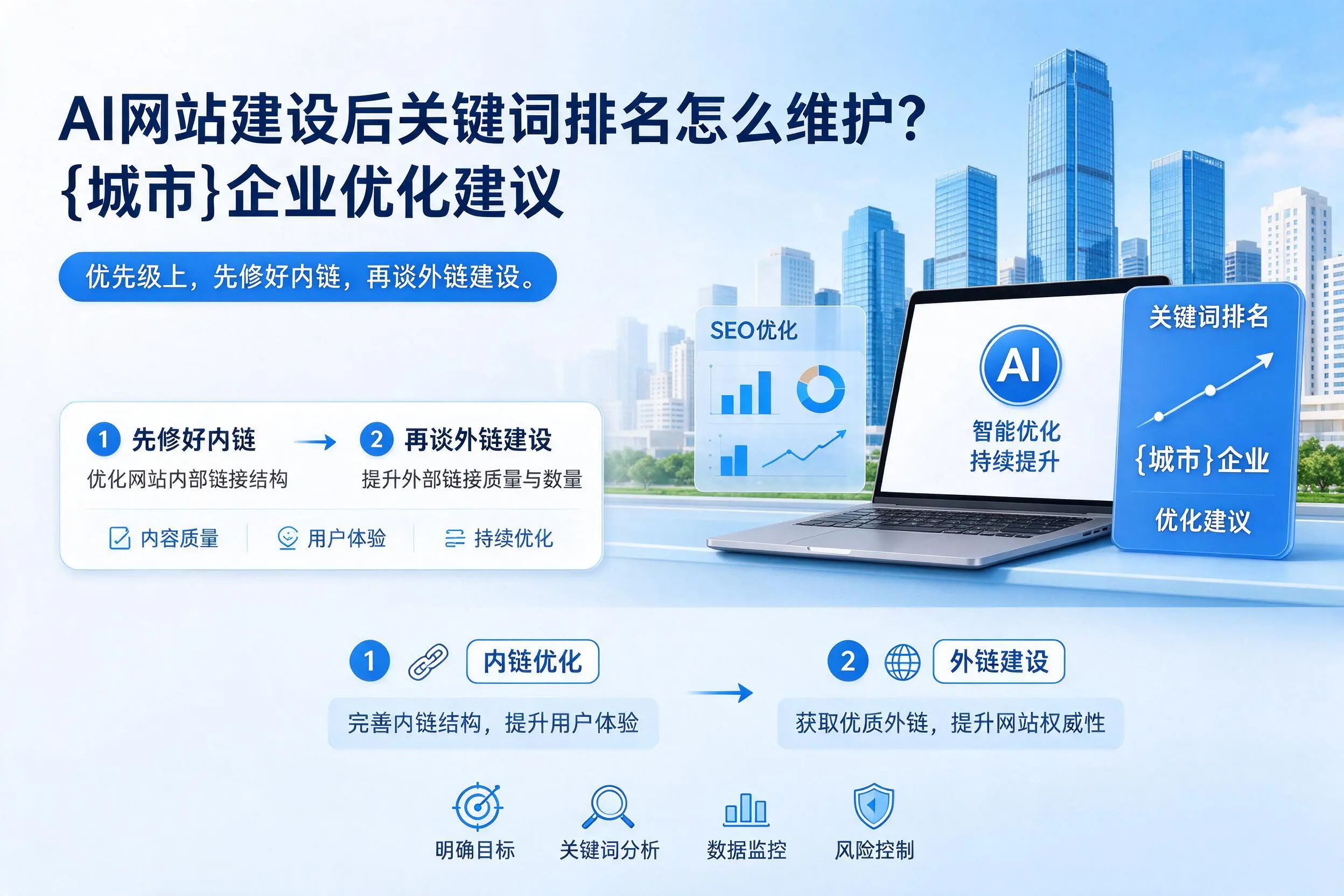 AI网站建设后关键词排名怎么维护?阜新企业优化建议
